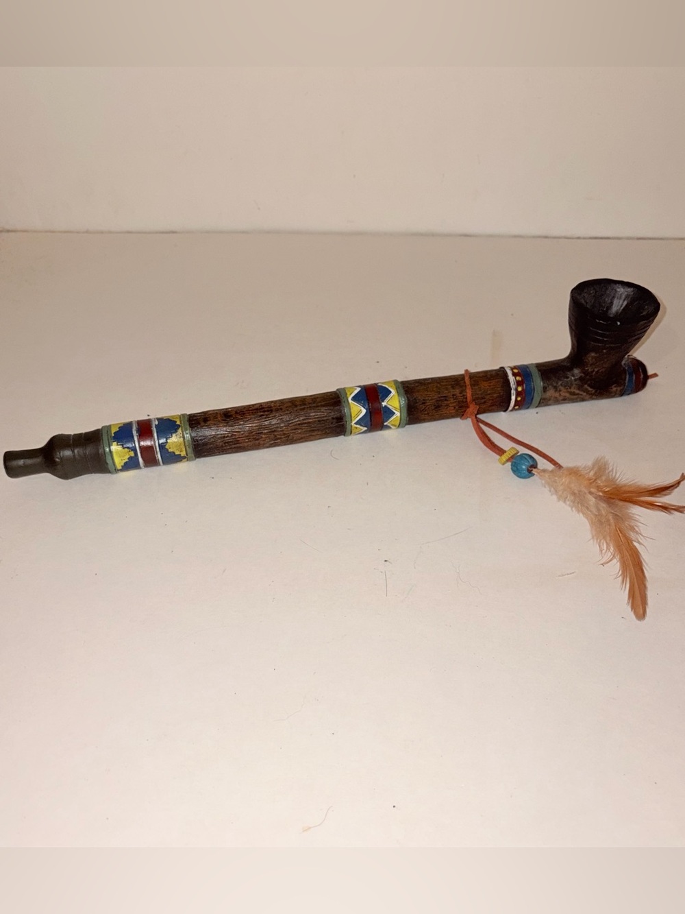Decorative Polystone Resin Native American Peace Pipe Home Decor